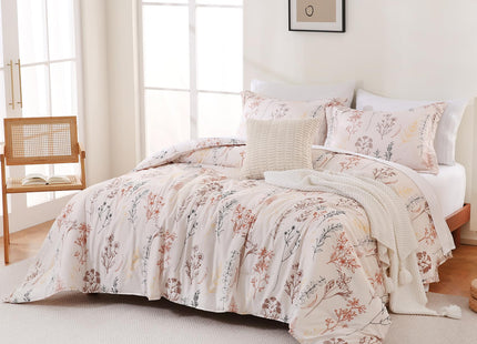 Yibeizi Printed Christmas Comforter Set King Size, 3 Piece Forest Reindeer Tree Comforter with Pillow Shams, Lightweight All Season Washable