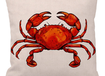 Leaveland Red Crab Sea Ocean Marine Animal 18x18 Inch Cotton Linen Square Throw Pillow Case Decorative Durable Encasement Cushion Slipcover Home Decor Standard Size Pillowcase