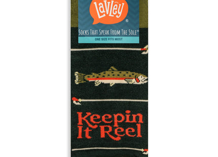 Keepin It Reel Fish Socks Funny Fishing Gift for Men & Anglers Outdoors