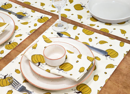 PurpleEssences Pumpkin Cloth Napkins, 18x18 in - Acorn