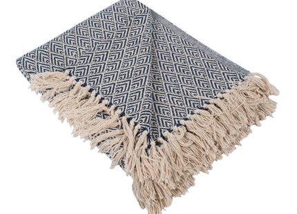 DII Diamond Throw Collection Cotton Woven, 50x60, Nautical Blue