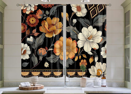 Yrivto Beach Kitchen Curtains - Ocean Sea Turtle Starfish Bathroom Window Curtains Summer Coastal Small Short Cafe Drapes Fabric 2 Panels (42x45 Inch) - Blue Sea Treatment