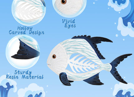 Coastal Fish Figurine Home Decor,Nautical Beach Decor for Bathroom Shelf