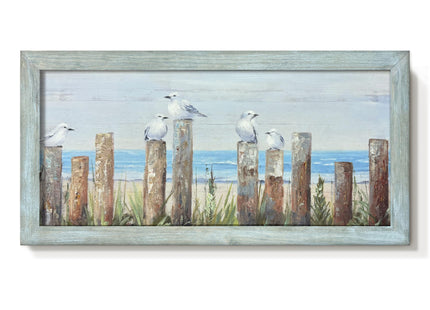Coastal Seagull Wall Art Beach Picture Seaside Decor 40x20 Inch