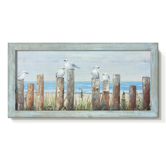 Coastal Seagull Wall Art Beach Picture Seaside Decor 40x20 Inch