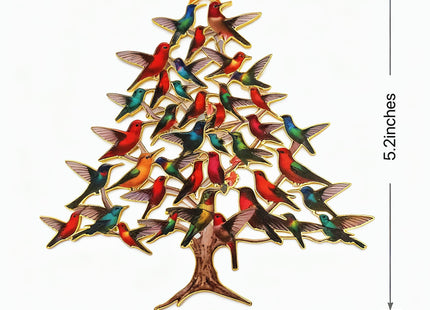 Stacked Hummingbird Christmas Decorations Hummingbird Christmas Ornament, 2D Laser-Cut Iron Metal Decor for Holiday
