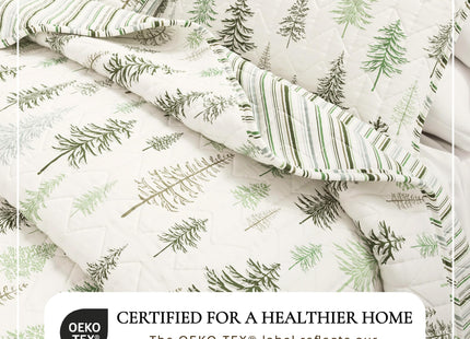 Great Bay Home Lodge Quilt Set - 2-Piece Twin/Twin XL Size Rustic Bedding Set - Lightweight, All-Season, Reversible Bedspread (Lodge Trees)