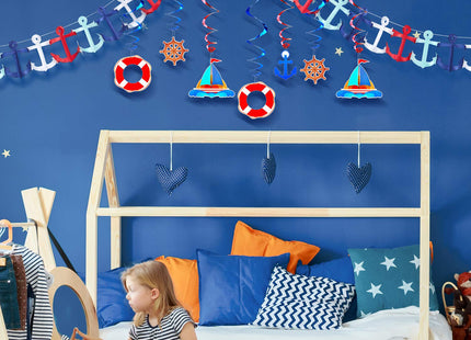 WILLBOND 18 Pieces Nautical Party Decorations Cruise Door Banner