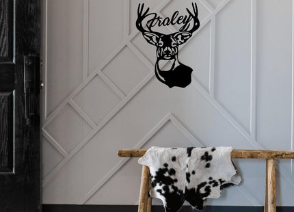 Custom Rustic Deer Signs with Name Hunter Metal ACM Wall Art Gifts for Men