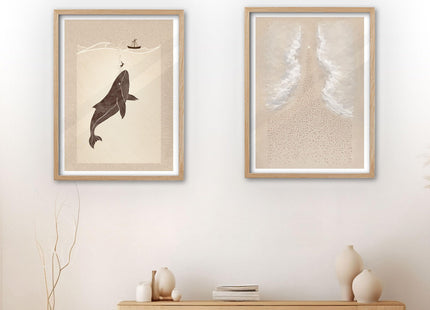 iHery 12x16in Jonah and the Whale Framed Christian Wall Art