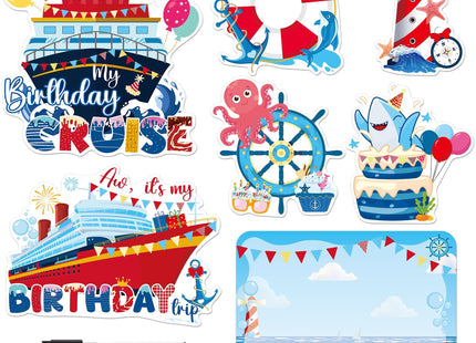 7 Pcs Nautical Cake Birthday Cruise Door Magnets
