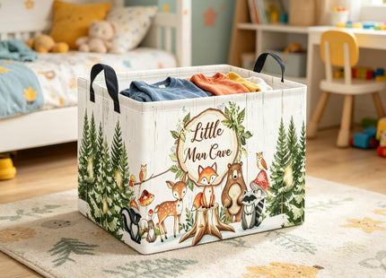 LATOGHIVE Rectangular Storage Basket, Woodland Animals