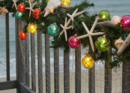 8.5Ft Nautical Fishing Float String Lights,Plug in Beach Themed Buoy Lights