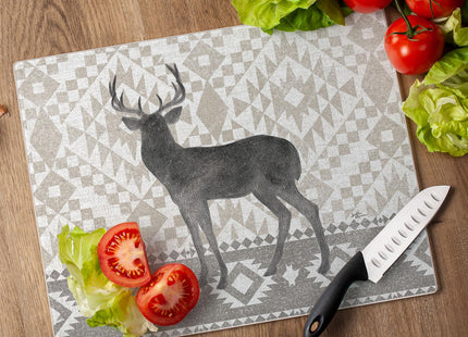 CounterArt Soft Lodge Deer 3mm Tempered Glass Cutting Board 12" x 15"