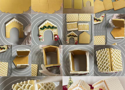 MrCookie Large Gingerbread House Cookie Cutters,8pc Sturdy Stainless Steel.