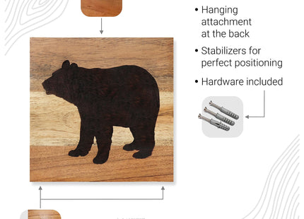 Home Rustique Real Wooden Cabin Decor, Woodland Rustic Wall Art, Set of 3