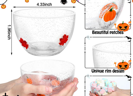 Potchen 2 Pcs Glass Candy Bowls, Maple Leaves and Pumpkin