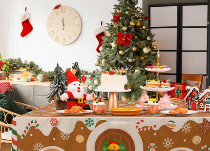 VitalCozy Christmas Tablecloth Fit,72" X 30",Gingerbread House