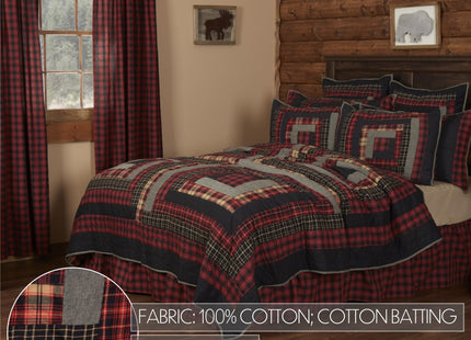 VHC Brands Rustic & Lodge Cumberland Red Bedding Accessory, Twin Quilt 68x86