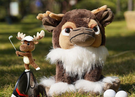 Driver Headcover Funny Golf Headcover Animal Golf Club Head Covers Alces Moose Design Black Plush Golfing Gifts for Men Women Golfer Fits up to 460CC Driver Head
