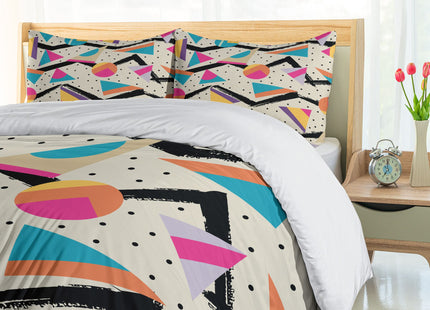 Ambesonne Winter Duvet Cover Sets, Winter Season Theme a Tree Without Leaves in The Snowy Forest and Flying Birds, Bedding Set with 2 Duvet Covers & 2 Pillowcases, 2 Pack Twin Size, Petrol Blue