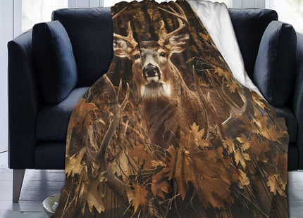 Country Deer Blanket Deer Elk Decor Throw Blanket Gifts for Girls Boys Deer Deer Winter Couch Bedding Super Warm Soft Plush Lightweight Fleece Flannel Blanket for Kids Adults Men Women 50"X40"