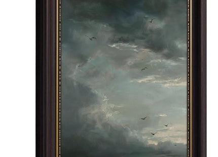 Vintage Moody Landscape Framed Wall Art Stormy Sky Seagull Canvas Prints