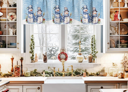 Christmas Valances for Kitchen Windows, Red Buffalo Plaid Xmas Tree Cabin Gnome Elk Valance Rod Pocket Window Curtain for Bathroom Cafe Basement, Farmhouse Small Window Treatment, 42" W x 12" L