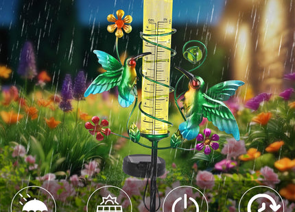 YHSOLAR Hummingbird Rain Gauge Outdoor for Measuring Precipitation