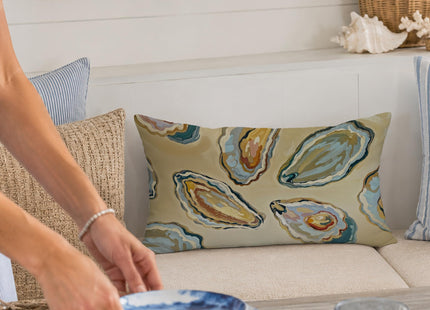 Exqcom Abstract Oyster Coastal Beach Pillow Covers 12x20, Beachy Room Decor Aesthetic, Retro Coastal Ocean Oyster Shell Decorative Lumbar Pillow Covers for Home Bedroom Living Room