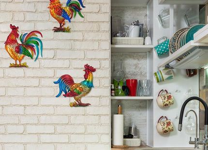 Rooster Metal Wall Art Kitchen Chicken Decor Room Bedroom Farmhouse Cabin