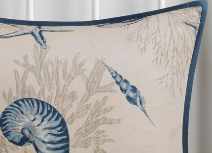 Madison Park Cotton Coastal Starfish Blue Queen Comforter Set, 7pc