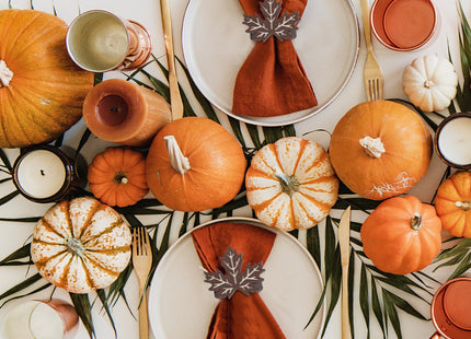 Roshtia 6 Pcs Wooden Fall Napkin Rings Thanksgiving, Maple Leaf