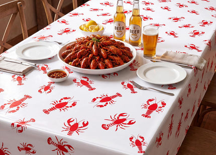 Oudain 54 Inch x 100 ft Crawfish Boil Lobster Tablecloth Roll Cutter Box