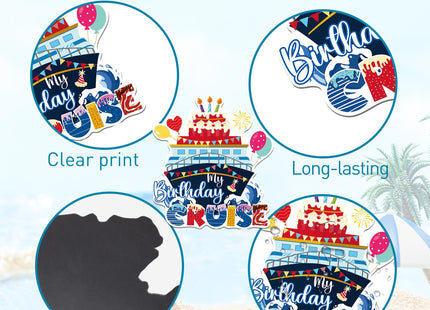 7 Pcs Nautical Cake Birthday Cruise Door Magnets
