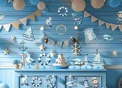 Nautical Baby Shower Table Centerpieces – 12PCS Ocean Sailor Boy Decorations for Blue Baby Shower or First Birthday, Whale Boat Lighthouse Nautical Party Decor