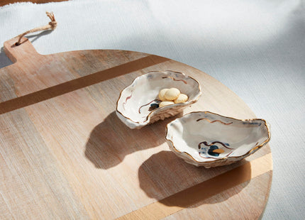 Mud Pie Oyster Tidbit Set; 3 1/2" x 5"