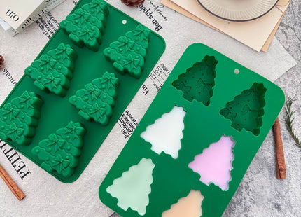 Christmas Tree Silicone Molds 2 Pack Christmas Chocolate Molds for Baking 3D Christmas Cake Mold Holiday Candle Resin Mold Xmas Pine Tree Soap Ice Cube Mold for Jello Cake Festival Home Decoration