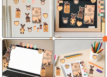 B1ykin Sticky Notes Set - 550 Sheets Memo Writing Pa9d Heart Moose Design