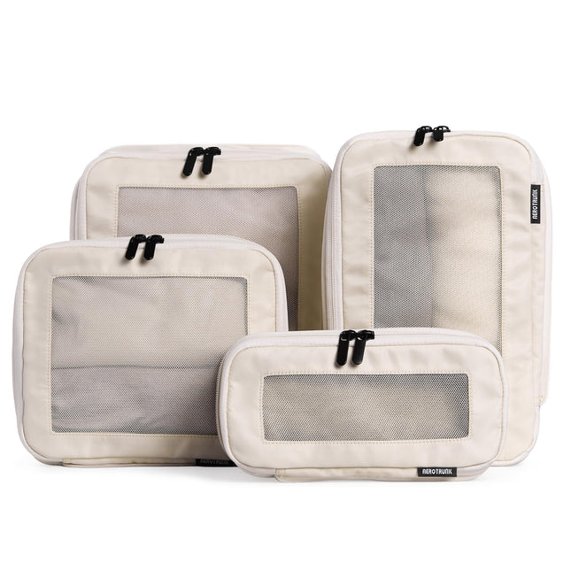 Aerotrunk Compression Packing Cubes for Travel, 4-Pack, Beige