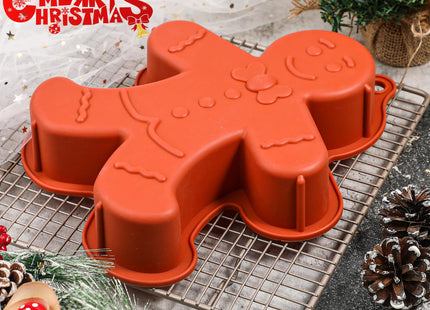 Webake Gingerbread Man Mold 10 Inch Large Gingerbread Silicone Cake Pan for Christmas Baking Cake, Cookie