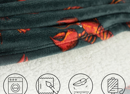 Lazy One Oversized Hoodie, Wearable Blankets for Women and Men (Lobster)