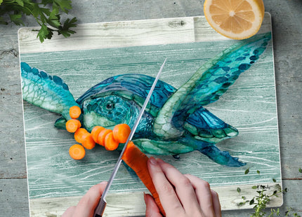 CounterArt Sea Turtle 3mm Tempered Glass Cutting Board