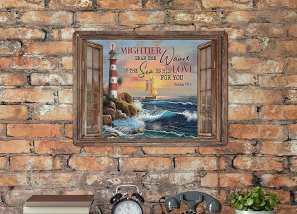 FixeLLD Rustic Retro Metal Tin Sign Nautical Lighthouse Wall Art Coastal Ocean Lighthouse Pictures Wall Decor Inspirational Print Novelty Aluminum Sign for Home Coffee Wall Decor 12x16 Inch