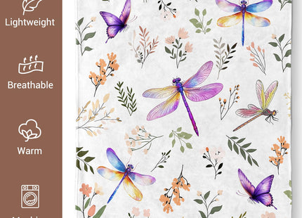 Pertos Dragonfly Gifts Blanket Butterfly Throw Blanket