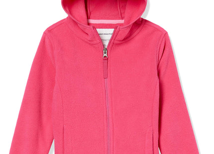 Amazon Essentials Girls' Polar Fleece Full-Zip Hooded Insulated Lightweight Jacket for Spring, Dark Pink, Small