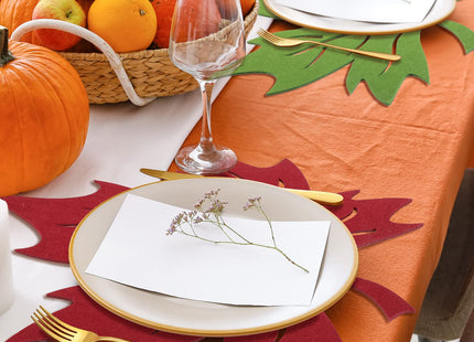 Tatuo 8 Pcs Fall Maple Leaf Placemats Autumn Placemats, 16.5 x 16.5 Inch