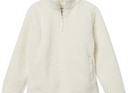 Amazon Essentials Girls' Long Sleeve Sherpa Fleece Quarter-Zip Jacket, Midweight, Ivory, XX-Large