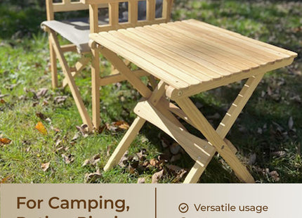 BYER OF MAINE Pangean Folding Wooden Side Table, Camping & Garden Use