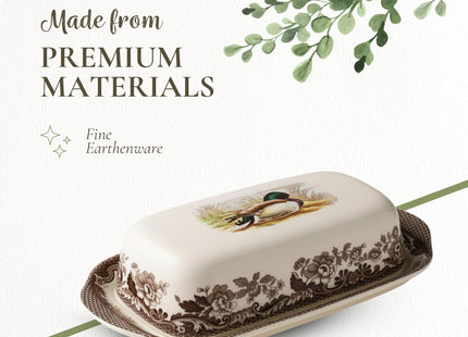Spode Woodland Mallard Covered Butter Dish